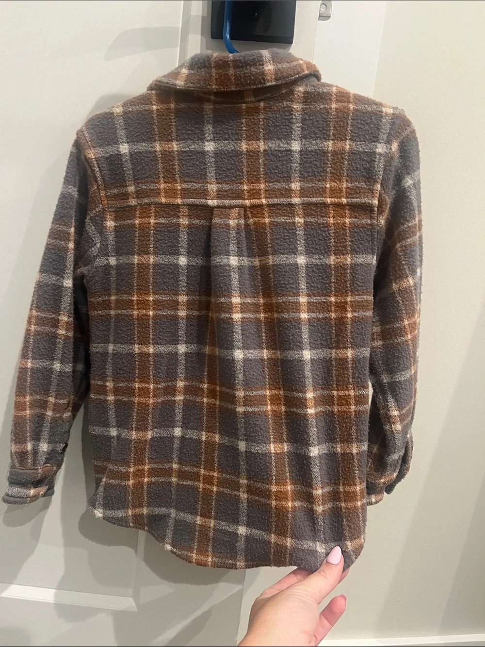 Gymboree Gray & Brown Plaid Button-Up Shirt Jacket